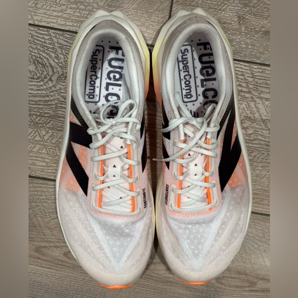 New Balance Women's Athletic Shoes - White, Black, and Orange. Very gently worn